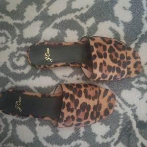 J Crew Abbey Calf hair slides